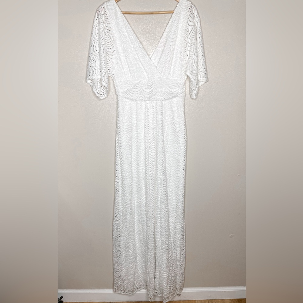 Lilly Pulitzer | Coastal Lace Bridal Bachelorette Maxi Parigi Dress - Picture 6 of 14
